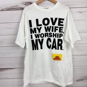 Vintage Home Improvement TV Show T Shirt I Love My Wife I Worship My Car Mens XL